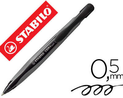 stylo-bille-stabilo-com4ball-r-tractable-rechargeable-noir