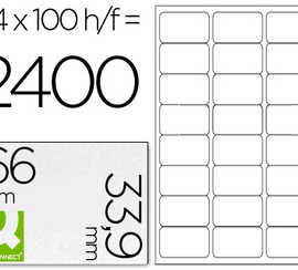 atiquette-adhasive-q-connect-6-6x33-9mm-coins-arrondis-imprimante-jet-encre-laser-copieur-bo-te-100-feuilles-2400-unitas