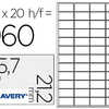 ATIQUETTE ADHASIVE AVERY ULTRA -RASISTANTE IMPRESSION LASER 45.7X21.2MM POCHETTE 960 UNITAS