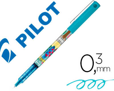 stylo-pilot-hi-techpoint-v5-mika-dition-limit-e-pinceau-criture-fine-0-3mm-encre-turquoise-liquide-niveau-visible