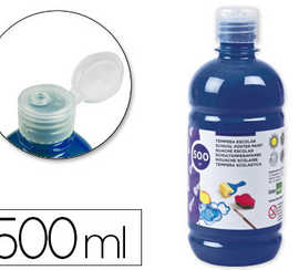 gouache-scolaire-liderpapel-liquide-lavable-fermeture-s-curit-brillante-coloris-bleu-marine-flacon-500ml