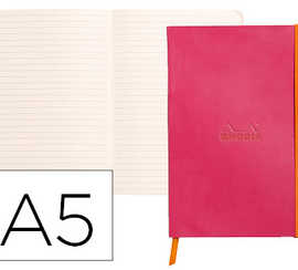 carnet-souple-clairefontaine-r-hodiarama-a5-ligna-160-pages-papier-ivoire-90g-fermeture-alastique-coloris-framboise