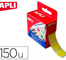 pastille-adhasive-apli-agipa-d-iametre-15mm-permanente-coloris-jaune-bo-te-150-unitas