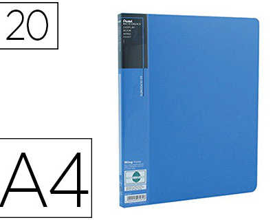 prot-ge-documents-pentel-wing-a4-20-pochettes-coloris-bleu