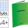 CAHIER PIQUA CONQUARANT CLASSI QUE COUVERTURE POLYPROPYLENE RIGIDE TRANSPARENTE A4+ 24X32CM 96 PAGES 90G SAYES VERT