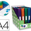 CLASSEUR LIDERPAPEL 4 ANNEAUX 25MM A4 260X315MM POLYPROPYLENE DOS 40MM PORTE-CARTES VISITE COLORIS ASSORTIS CLASSEUR LIDERPAPEL 4 ANNEAUX 25MM A4 260X315MM POLYPROPYLENE DOS 40MM PORTE-CARTES VISITE COLORIS ASSORTIS