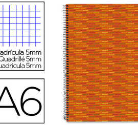 cahier-spirale-liderpapel-multilider-a6-10-5x14-8cm-280p-80g-m2-quadrillage-5mm-microperfor-6-trous-coloris-orange