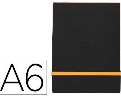 pochette-rhodiarama-webpocket-a6-9x14cm-couverture-simili-cuir-noir-int-rieur-imprim-fermeture-lastique-orange