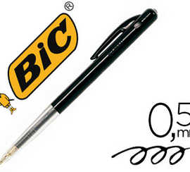 stylo-bille-bic-m10-acriture-m-oyenne-0-5mm-encre-classique-ratractable-bouton-poussoir-lataral-coloris-noir