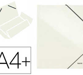 chemise-carton-pellicul-leitz-wow-24-1x31cm-250f-3-rabats-lastique-coloris-blanc-perle