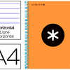 CAHIER SPIRALE LIDERPAPEL ANTA RTIK A4 120F 100G COOUVERTURE REMBORDÉE LIGNÉ MICRO-PERFORÉ 5 BANDES 4 TROUS ORANGE FLUO