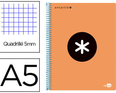 cahier-spirale-antartik-a5-perfor-couverture-polypropyl-ne-100g-5x5mm-orange