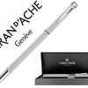 ROLLER CARAN D'ACHE ECRIDOR CH EVRON CLIP FLEXIBLE FERMETURE CAPUCHON ARGENTÉ ÉCRITURE BLEUE ÉTUI ROLLER CARAN D'ACHE ECRIDOR CH EVRON CLIP FLEXIBLE FERMETURE CAPUCHON ARGENTÉ ÉCRITURE BLEUE ÉTUI