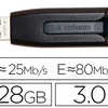 CLA USB VERBATIM 3.0 V3 128GB VITESSE LECTURE 80MB/S ACRITURE 25MB/S COMPATIBLE PORT USB 2.0 FERMETURE COULISSANTE