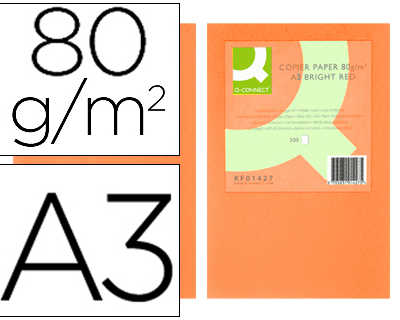 papier-couleur-q-connect-multi-fonction-a3-80g-m2-unicolore-orange-intense-ramette-500-feuilles