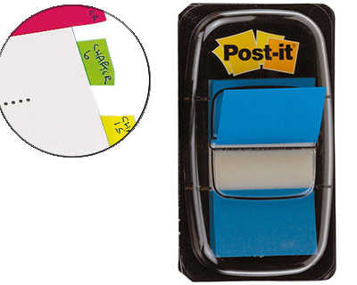 marque-pages-post-it-standard-index-25x44mm-50f-coloris-bleu