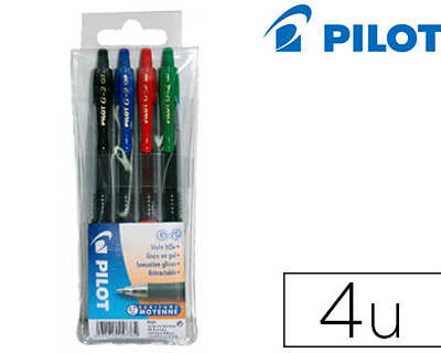 stylo-bille-pilot-g2-7-acritur-e-moyenne-0-4mm-encre-gel-rechargeable-corps-translucide-grip-caoutchouc-pochette-4-unita