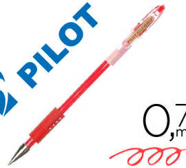 stylo-bille-pilot-g1-grip-criture-moyenne-0-5mm-encre-gel-rechargeable-corps-translucide-grip-caoutchouc-rouge