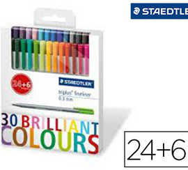 stylo-feutre-staedtler-triplus-fineliner-334-pointe-superfine-0-3mm-encre-dry-safe-atui-carton-24-6-coloris-assortis