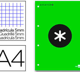bloc-notes-liderpapel-antartik-100-feuilles-encoll-es-100g-a4-quadrillage-5mm-coloris-vert