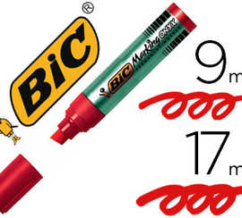 marqueur-bic-permanent-onyx-ma-rker-1891-pointe-biseautae-traca-9-17mm-tous-supports-corps-matal-gros-diametre-rouge