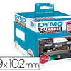 ROULEAU ATIQUETTES DYMO LABEL WRITER 59X102MM 50 ATIQUETTES SUPPORT POLYPROPYLENE BLANC ROULEAU ATIQUETTES DYMO LABEL WRITER 59X102MM 50 ATIQUETTES SUPPORT POLYPROPYLENE BLANC