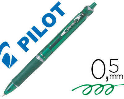stylo-bille-pilot-rt-acroball-begreen-criture-moyenne-0-5mm-r-tractable-glisse-extr-me-corps-couleur-encre-verte