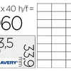 ÉTIQUETTE ADHÉSIVE AVERY JET D'ENCRE PAPIER VÉLIN EXTRA BLANC SÉCHAGE RAPIDE 63.5X33.9MM BOÎTE 960 UNITÉS ÉTIQUETTE ADHÉSIVE AVERY JET D'ENCRE PAPIER VÉLIN EXTRA BLANC SÉCHAGE RAPIDE 63.5X33.9MM BOÎTE 960 UNITÉS