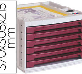 module-q-connect-6-tiroirs-sec-r-taire-superposable-doc-format-inclus-270x320mm-370x305x215mm-bordeaux-opaque