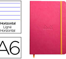 carnet-rhodia-webnotebook-a6-9-x14cm-couverture-simili-cuir-framboise-192-pages-90g-ligna-alastique-marque-page-orange