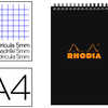 BLOC RHODIA CLASSIC BLACK A4 2 1X29.7CM COUVERTURE CARTE ENDUITE RELIURE INTAGRALE 80F 80G 5X5MM MICROPERFORA