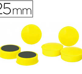 aimant-rond-25mm-coloris-jaune-blister-6-unit-s