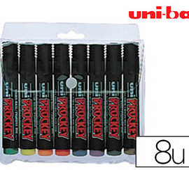 marqueur-uniball-uni-prockey-p-ermanent-pointe-biseautae-traca-2-5mm-encre-sans-alcool-corps-plastique-pochette-8-unitas