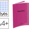 CAHIER PIQUA CONQUARANT CLASSI QUE COUVERTURE POLYPROPYLENE RIGIDE TRANSPARENTE A4+ 24X32CM 96 PAGES 90G SAYES ROSE