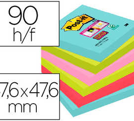 bloc-notes-post-it-super-stick-y-couleurs-miami-47-6x47-6mm-90f-repositionnables-adhasif-renforca-bleu-vert-rose-12-bloc