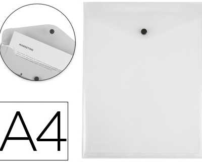 pochette-enveloppe-polypropyl-ne-liderpapel-verticale-fermeture-bouton-a4-210x297mm-180-microns-transparent
