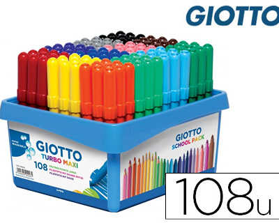 feutre-coloriage-giotto-turbo-maxi-ultra-lavable-testa-dermatologiquement-pointe-bloquae-schoolpack-108-unitas