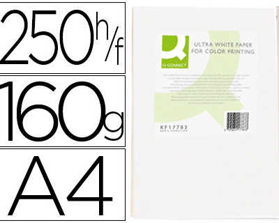 papier-q-connect-multifonction-ultrawhite-a4-160g-m2-blancheur-170-opacita-96-rigidita-60-250-feuilles