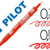 STYLO-FEUTRE PILOT TWIN MARKER POINTE FIBRE POLYESTER FINE 0.3MM ET LARGE 0.8MM TOUS SUPPORTS COLORIS ROUGE