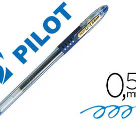 stylo-bille-pilot-g1-grip-criture-moyenne-0-5mm-encre-gel-rechargeable-corps-translucide-grip-caoutchouc-bleu