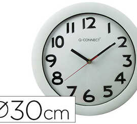 horloge-q-connect-murale-plast-ique-design-actuel-numaros-noirs-fond-blanc-1-pile-aa-non-fournie-diametre-30cm-blanc