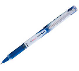 roller-pilot-vball-grip-acritu-re-large-1mm-pointe-acier-inoxydable-niveau-encre-liquide-visible-grip-caoutchouc-bleu