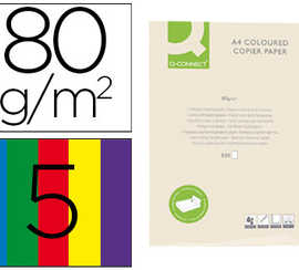 papier-couleur-q-connect-multi-fonction-a4-80g-m2-5-coloris-assortis-intenses-ramette-500-feuilles
