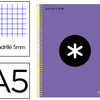 CAHIER SPIRALE ANTARTIK A5 PERFORÉ COUVERTURE POLYPROPYLÈNE 100G 5X5MM VIOLET