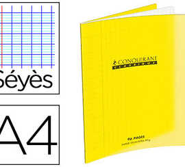 cahier-piqua-conquarant-classi-que-couverture-polypropylene-rigide-transparente-a4-21x29-7cm-96-pages-90g-sayes-jaune