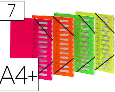 trieur-extendos-polypropylene-imprima-240x320mm-7-compartiments-alastique-dos-extensible-coloris-fluo-assortis