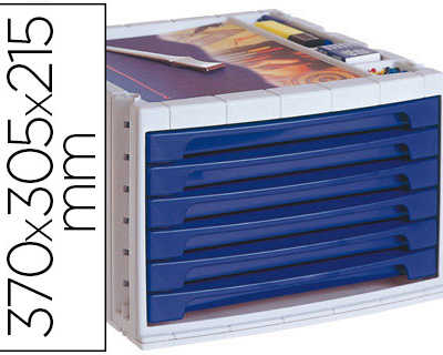 module-q-connect-6-tiroirs-sec-r-taire-superposable-doc-format-inclus-270x320mm-370x305x215mm-bleu-opaque