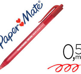 stylo-bille-paper-mate-inkjoy-100-acriture-moyenne-0-5mm-encre-ultra-douce-rasiste-bavures-ratractable-coloris-rouge