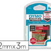 RUBAN DYMO D1 POLYESTER ADHASI F PERMANENT 12MMX3M BLANC/ROUGE