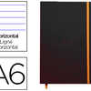 CARNET RHODIA WEBNOTEBOOK A6 9 X14CM COUVERTURE SIMILI CUIR NOIR 192 PAGES 90G LIGNA ALASTIQUE MARQUE-PAGE ORANGE